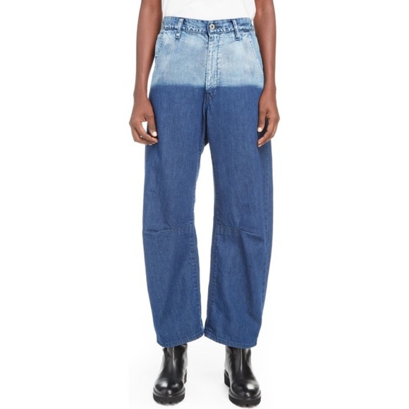 Yohji Yamamoto Denim - Y's by Yohji Yamamoto Blue Dip Dye High Rise U-Gusset Wide Leg Jeans EUC 2/M/28